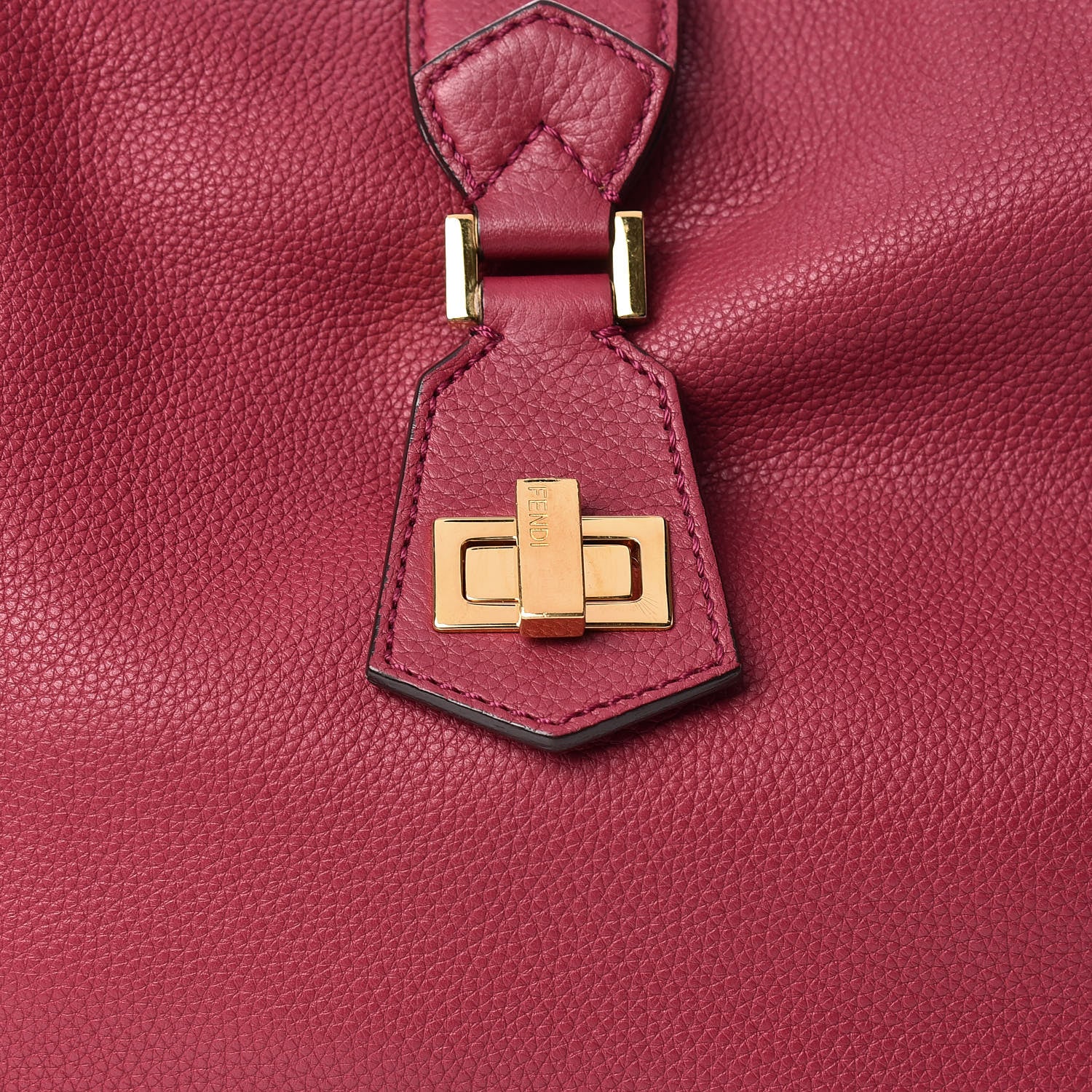 Fendi Vitello Small Clasp Top Hobo Bag Amarena 8 of 13