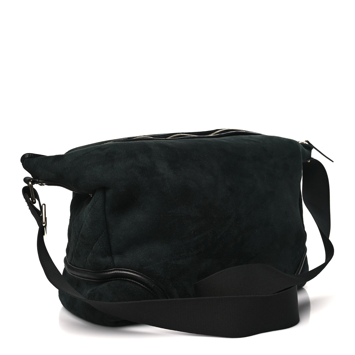 Chanel Suede CC Messenger Green Black 3 of 9