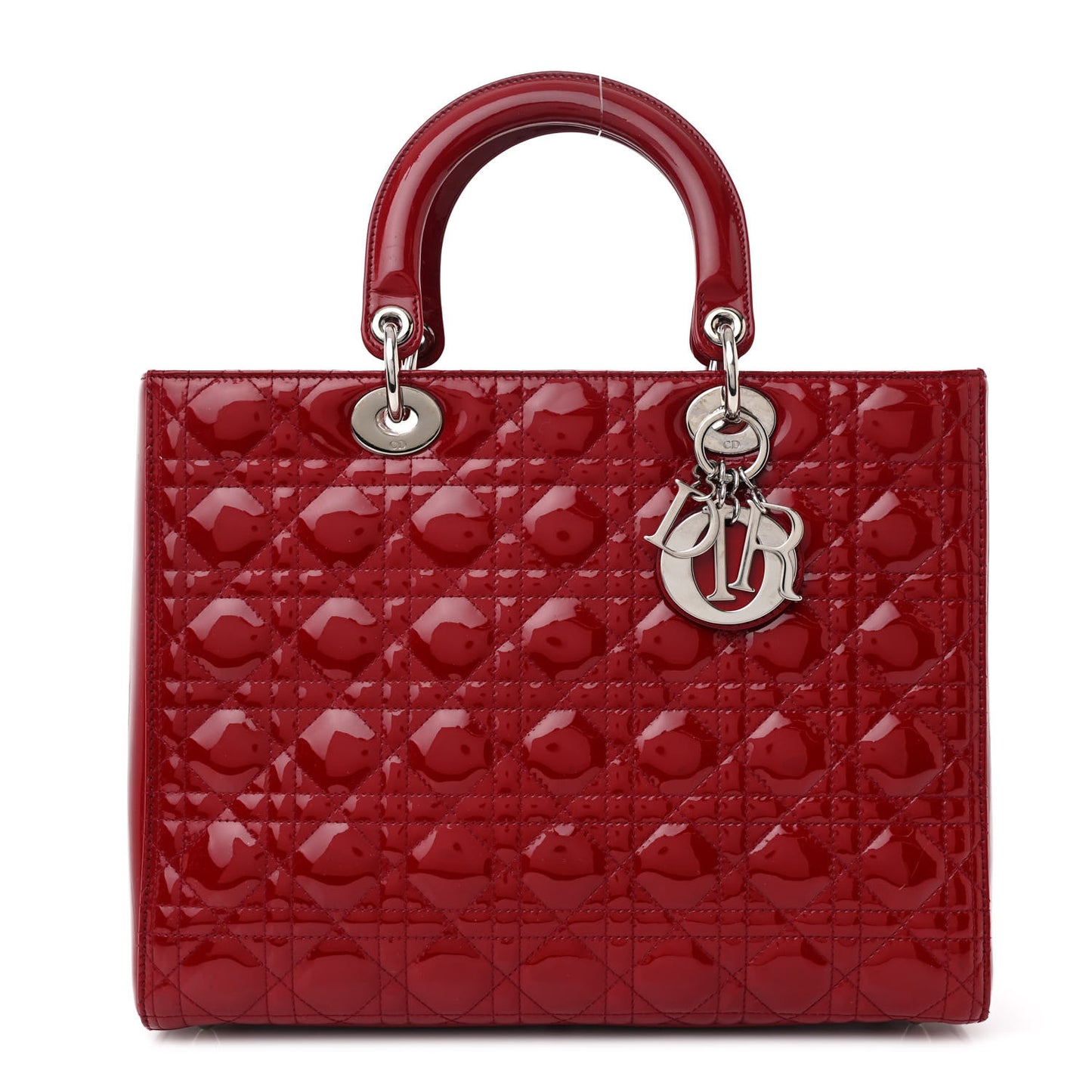 Patent Cannage Large Lady Dior Red