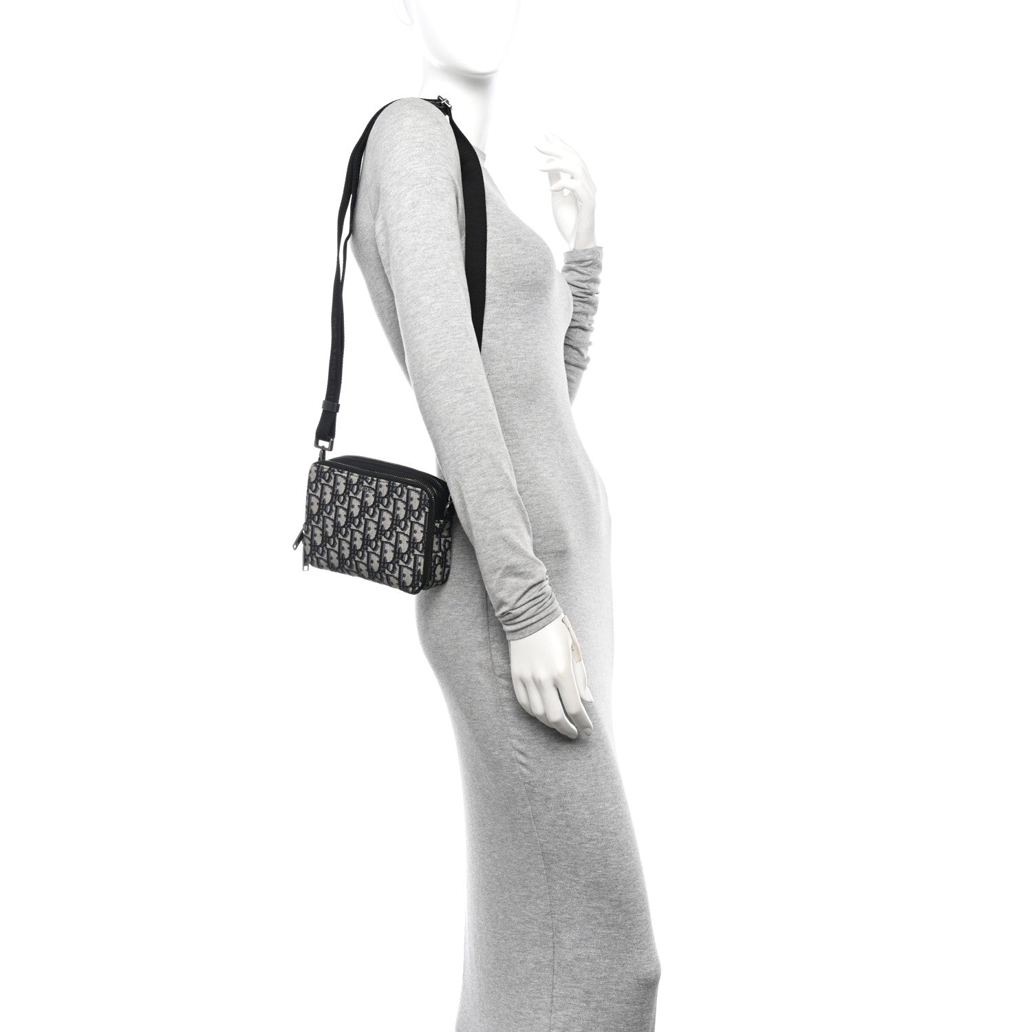 Christian Dior Oblique Pouch Navy Blue 2 of 13