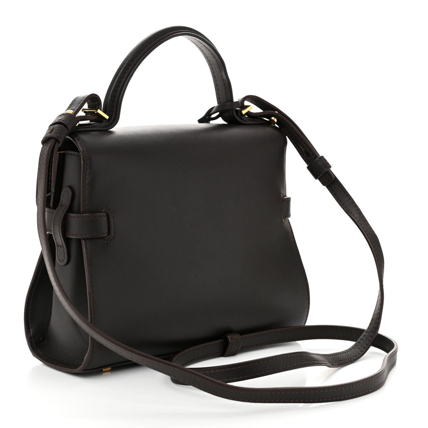 Delvaux Smooth Calfskin Mini Tempete Satchel Brown 3 of 10
