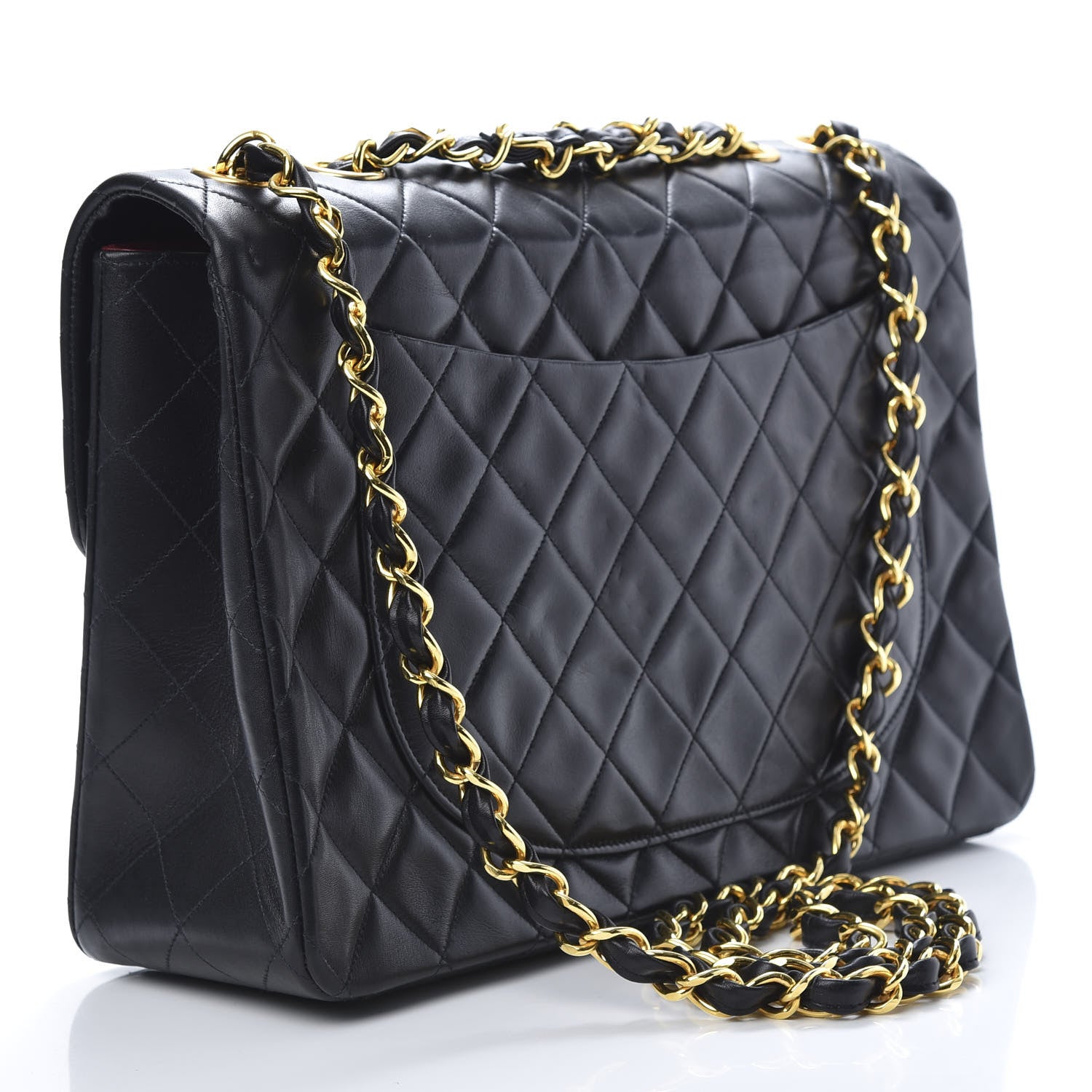 Chanel Lambskin Quilted XL Jumbo Single Flap Black 3 of 15