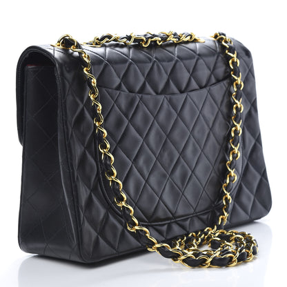 Chanel Lambskin Quilted XL Jumbo Single Flap Black 3 of 15