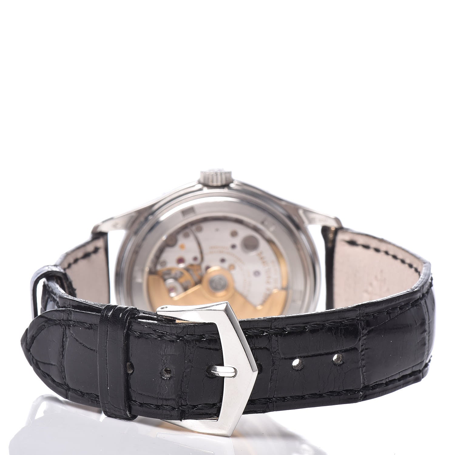 Patek Philippe Platinum Alligator 37mm Annual Calendar Moonphase Automatic Watch Black 5056P-001 4 of 12