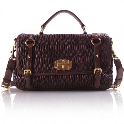 Miu Miu Leather Matelasse Turn Lock Flap 1 of 12