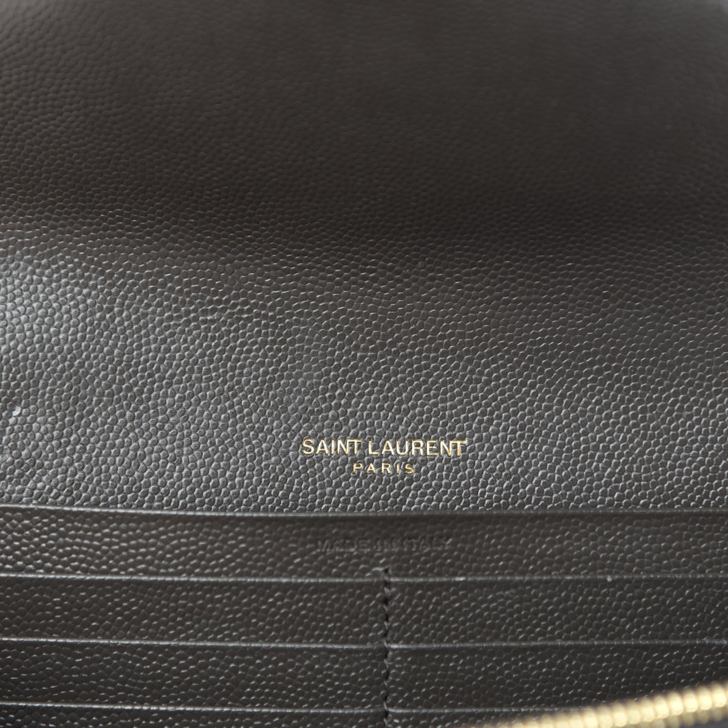 Saint Laurent Grain De Poudre Matelasse Chevron Monogram Flap Wallet Fog 5 of 8