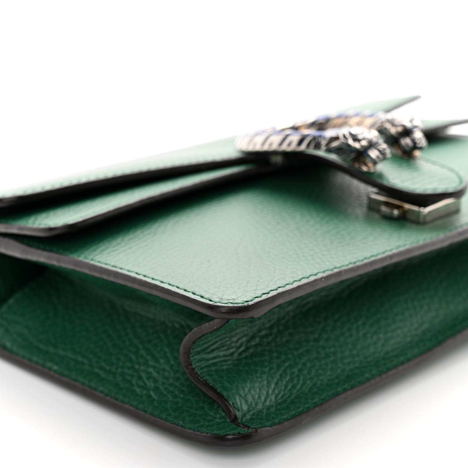 Gucci Dollar Calfskin Enamel Small Dionysus Shoulder Bag Emerald Electric Blue 9 of 10
