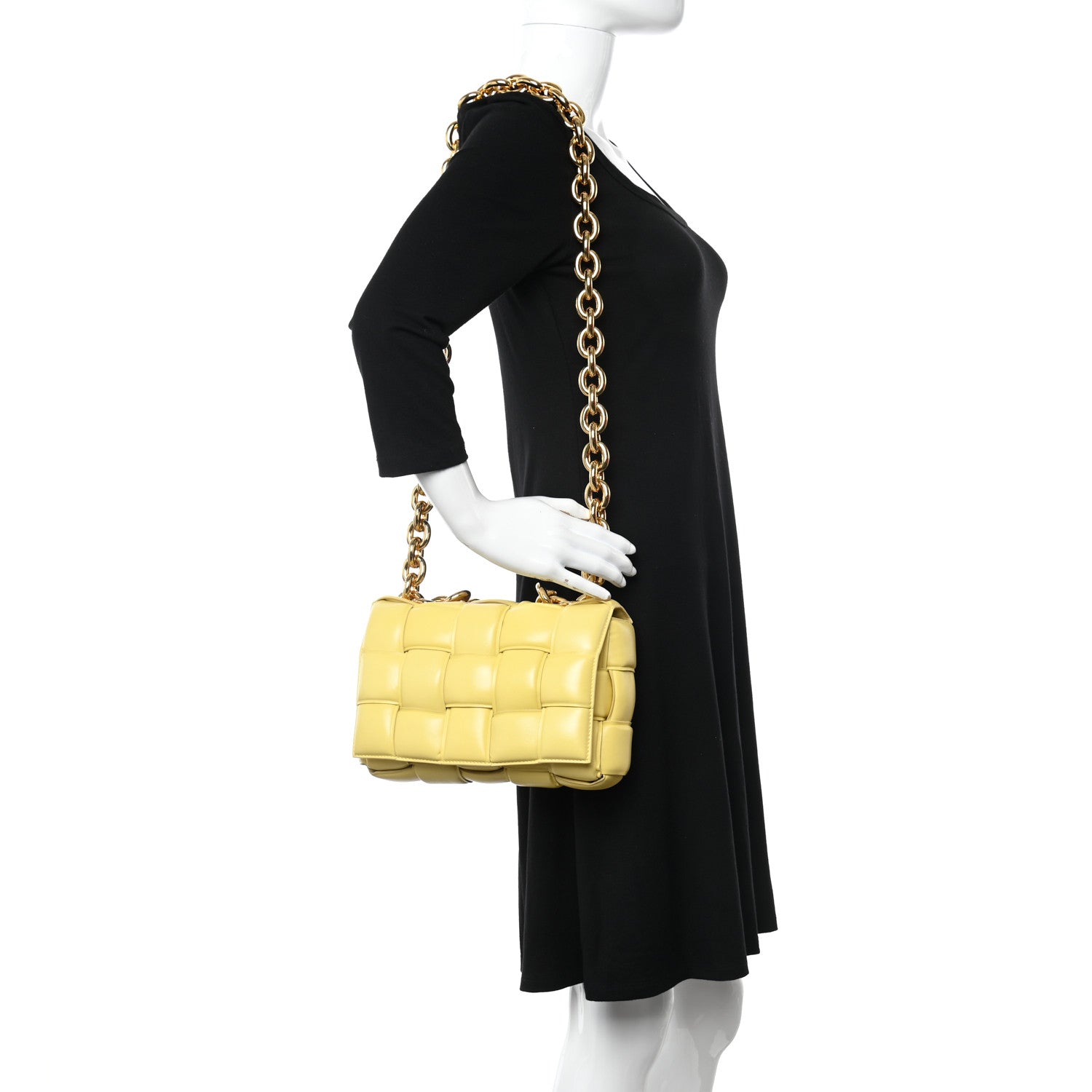 Bottega Veneta Lambskin Maxi Intreccio Padded Chain Cassette Crossbody Bag Corn 2 of 9