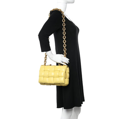 Bottega Veneta Lambskin Maxi Intreccio Padded Chain Cassette Crossbody Bag Corn 2 of 9