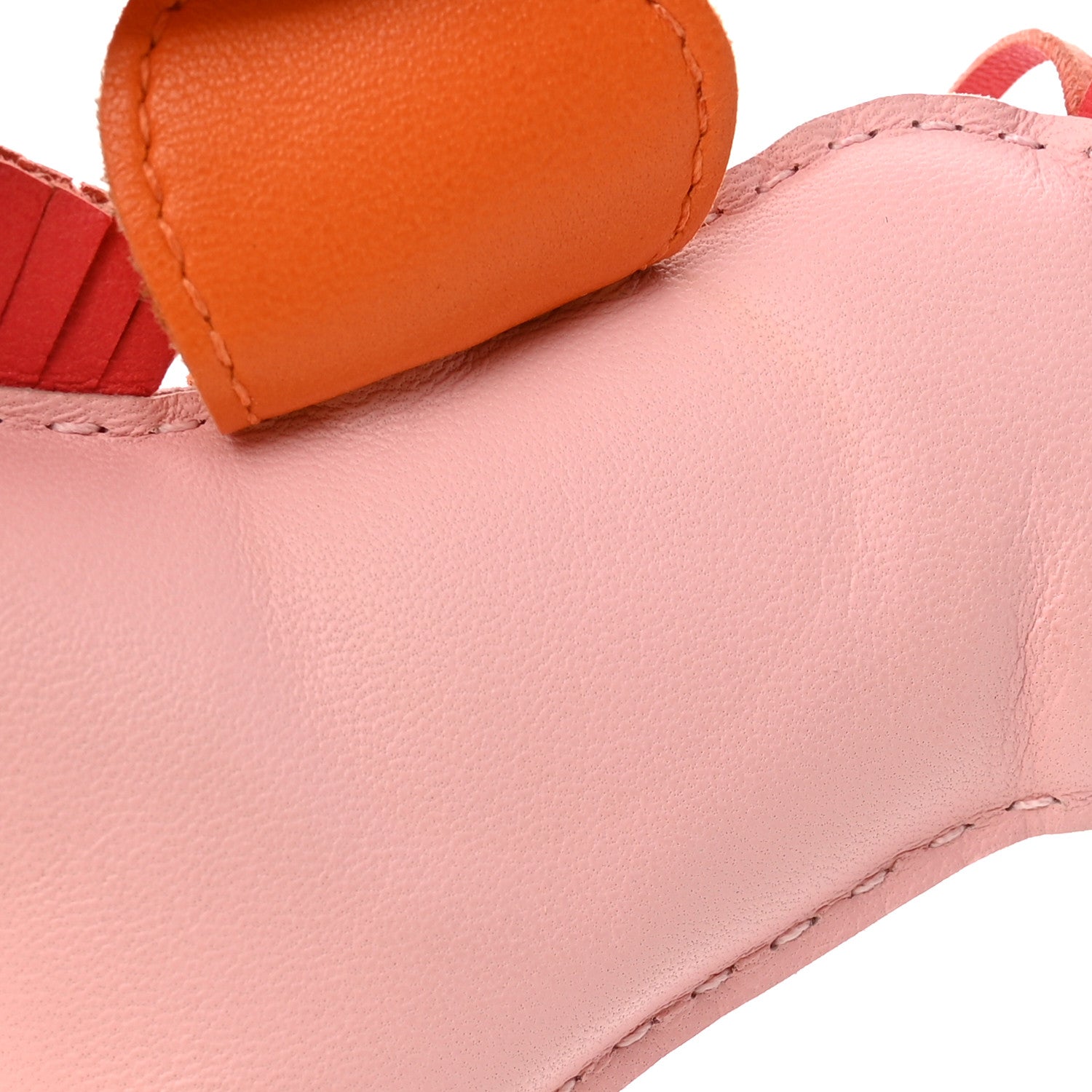 Hermes Milo Lambskin Grigri Rodeo Horse Bag Charm GM Rose Sakura Bougainvillea Orange 5 of 6