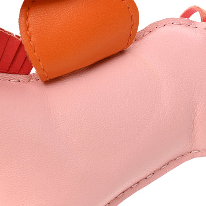 Hermes Milo Lambskin Grigri Rodeo Horse Bag Charm GM Rose Sakura Bougainvillea Orange 5 of 6