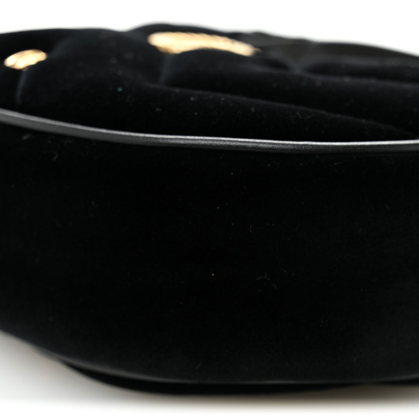 Velvet Matelasse Double G Studs Torchon GG Marmont Half Moon Hobo Black
