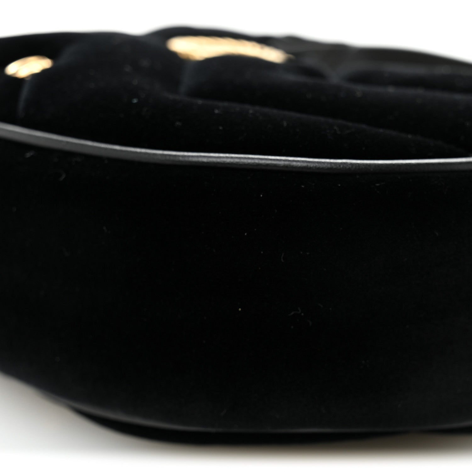 Gucci Velvet Matelasse Double G Studs Torchon GG Marmont Half Moon Hobo Black 10 of 10