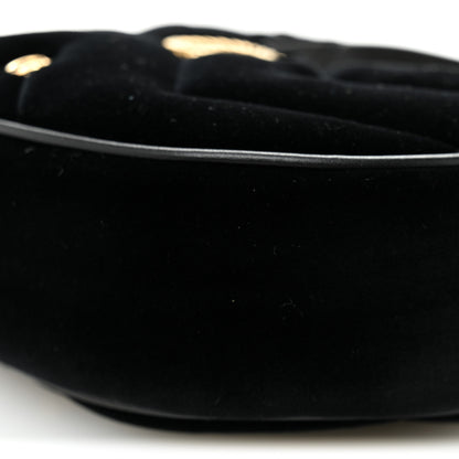 Gucci Velvet Matelasse Double G Studs Torchon GG Marmont Half Moon Hobo Black 10 of 10
