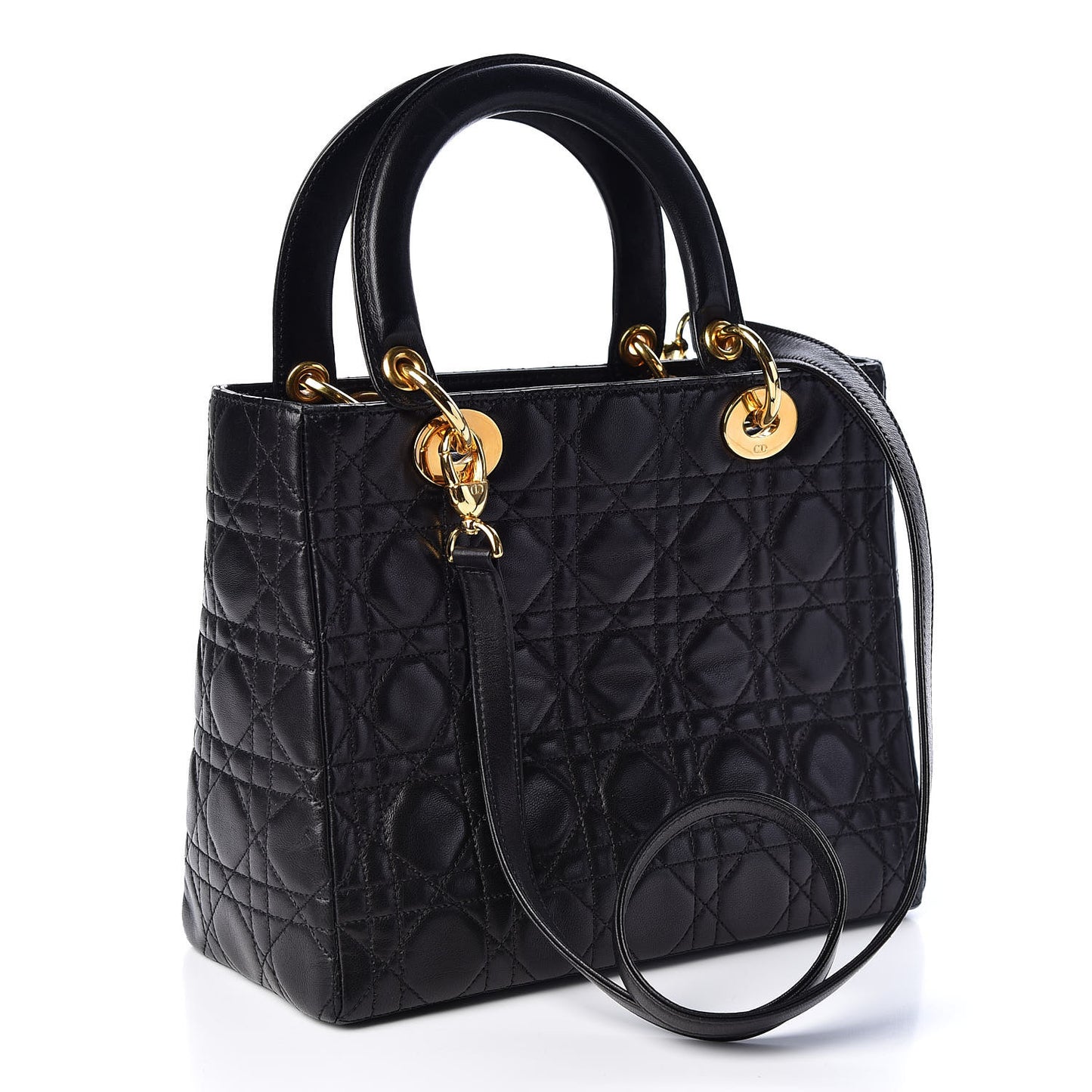 Lambskin Cannage Medium Lady Dior Black