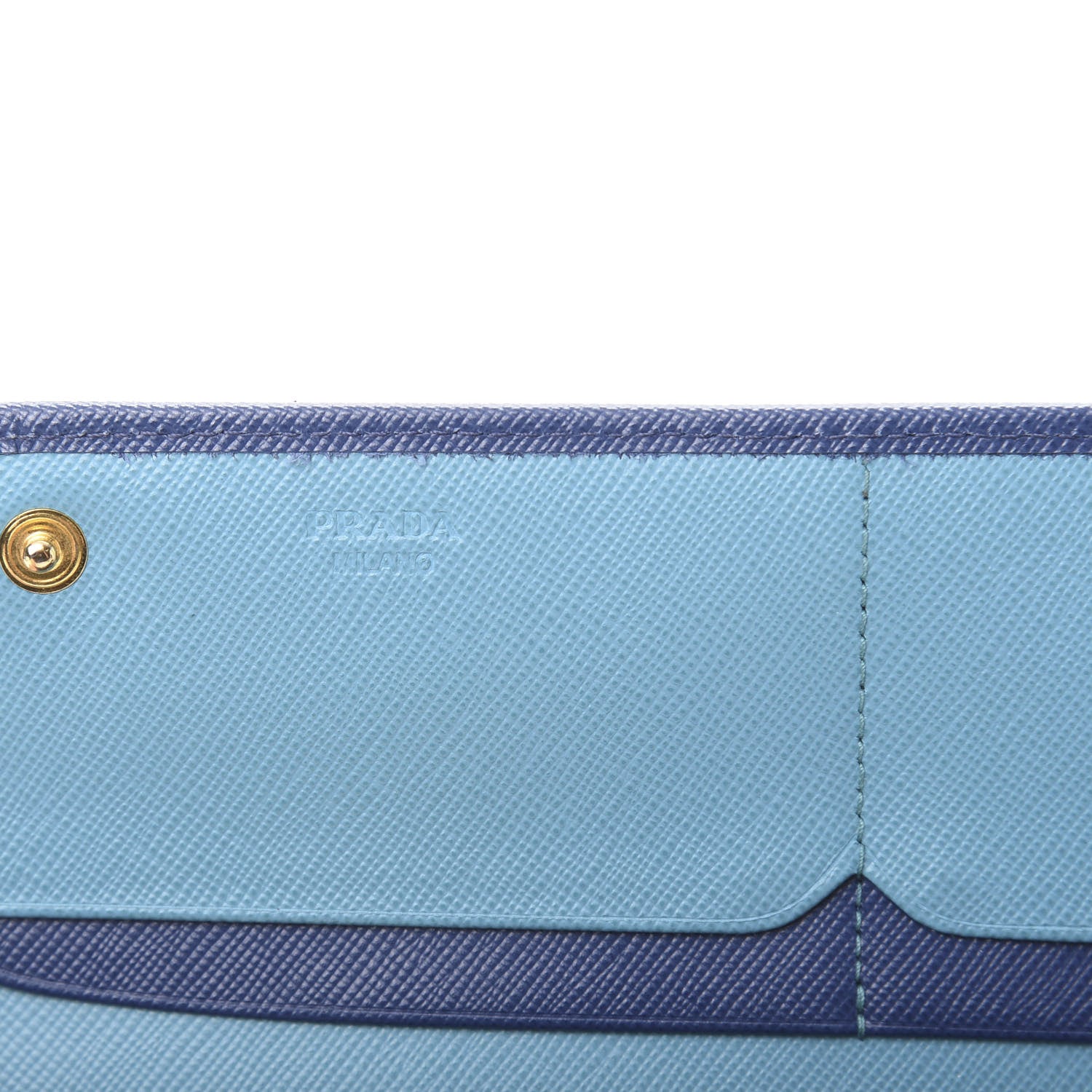 Prada Saffiano Metal Continental Flap Travel Wallet Bluette 6 of 9