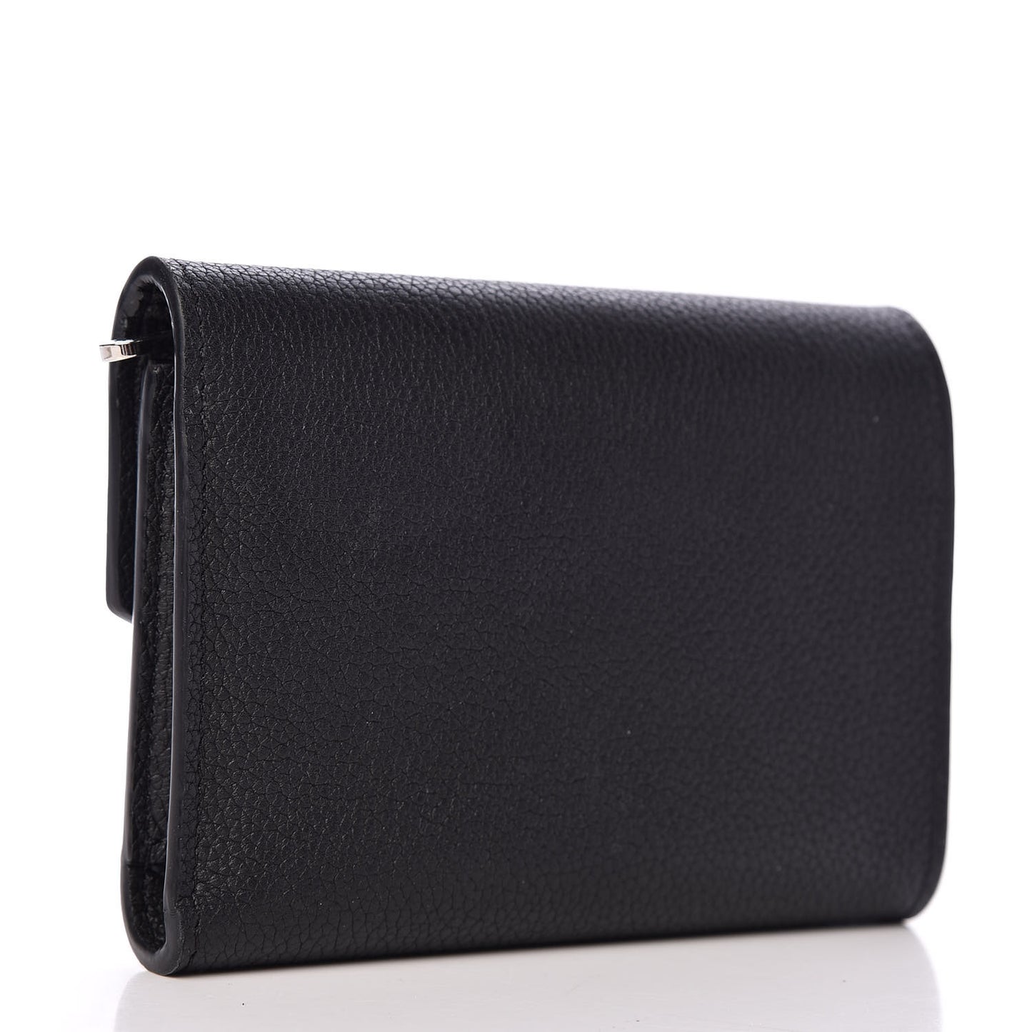 Soft Calfskin My Lockme Compact Wallet Black