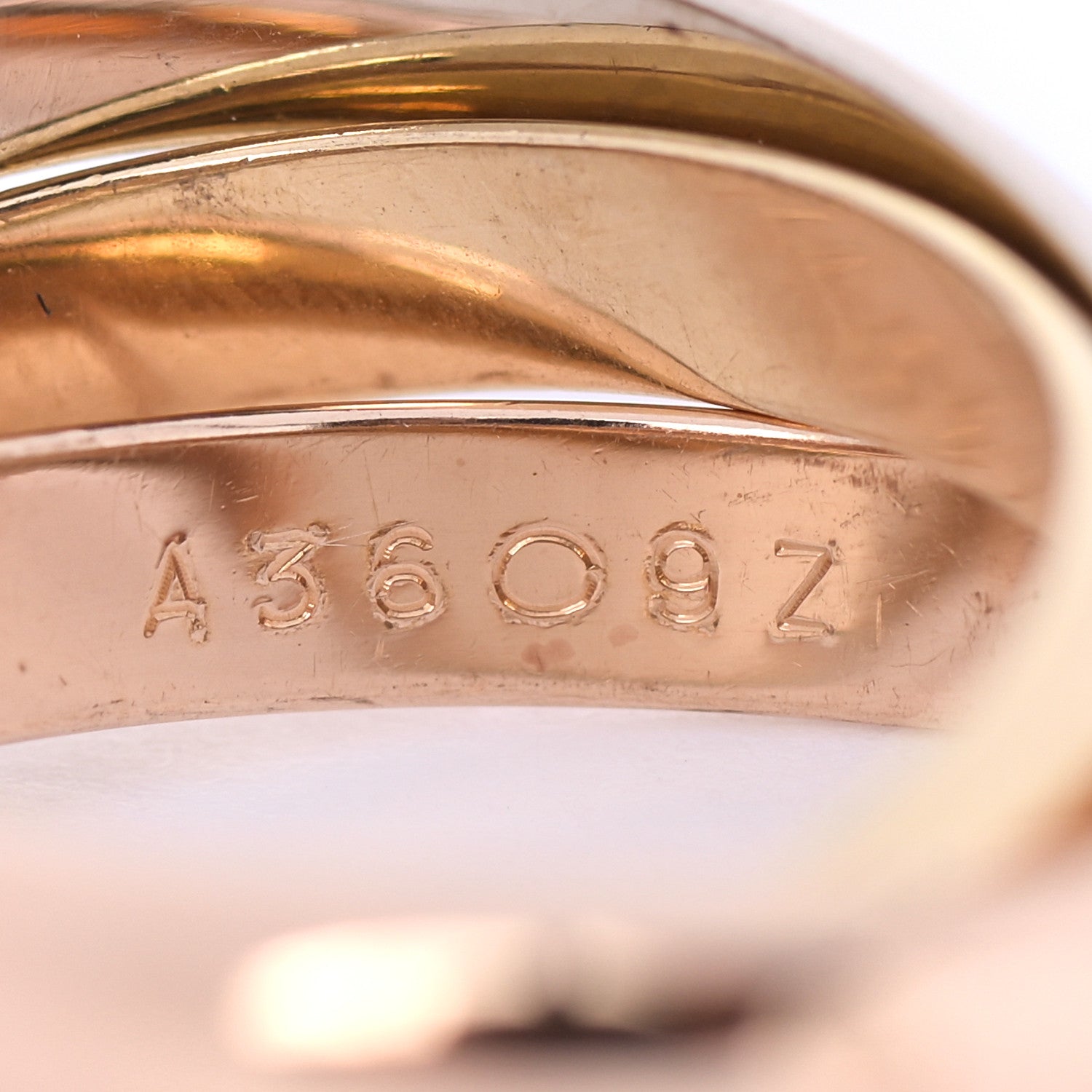 Cartier 18K Pink Yellow White Gold Classic Les Must De Cartier Trinity Ring 55 7.25 4 of 5
