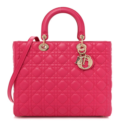Christian Dior Lambskin Cannage Large Lady Dior Pink 1 of 15