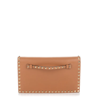 Valentino Garavani Nappa Rockstud Wristlet Clutch Camel 1 of 8