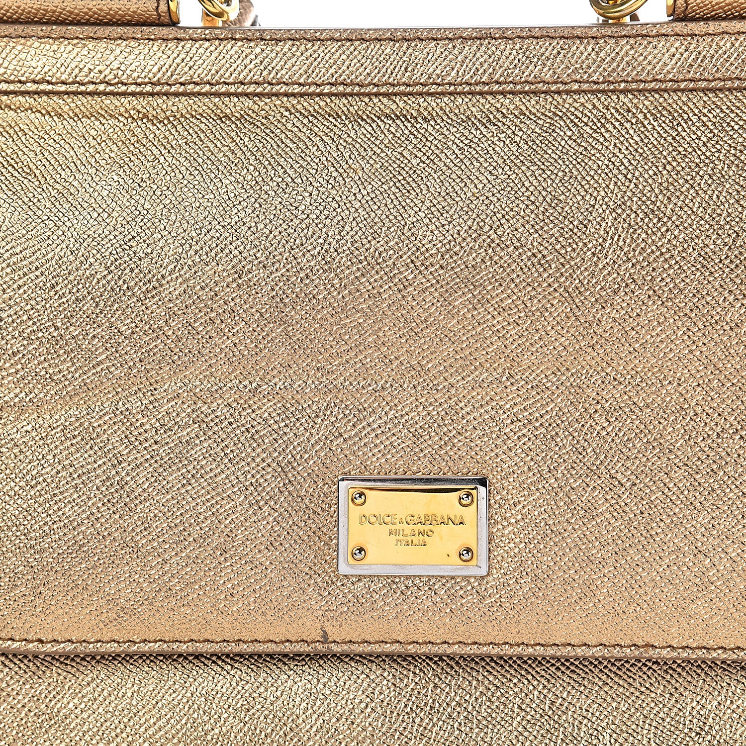 Dolce & Gabbana Metallic Dauphine Medium Miss Sicily Satchel Gold 7 of 11