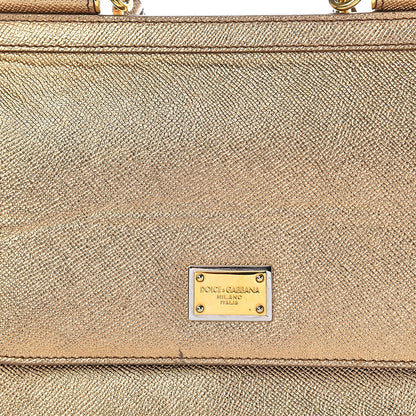 Dolce & Gabbana Metallic Dauphine Medium Miss Sicily Satchel Gold 7 of 11