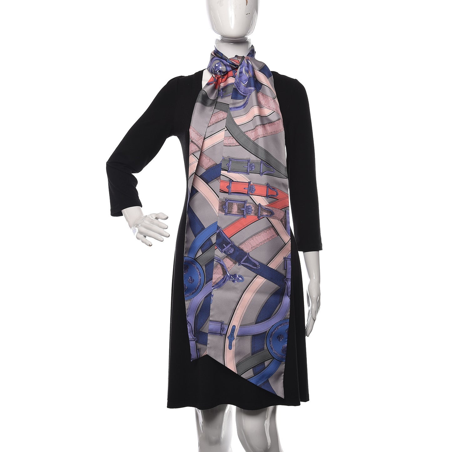 Silk Cavalcadour Maxi Twilly Gris Perle Mauve Crevette