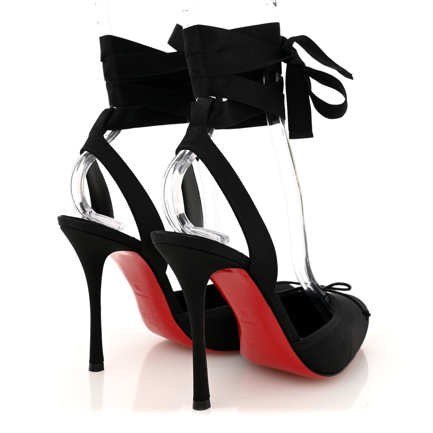 Crepe Satin Cassia Lace Up 100 Pumps 36 Black