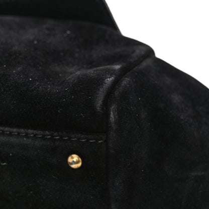 Chanel Suede Accordion Flap Black 10 of 11