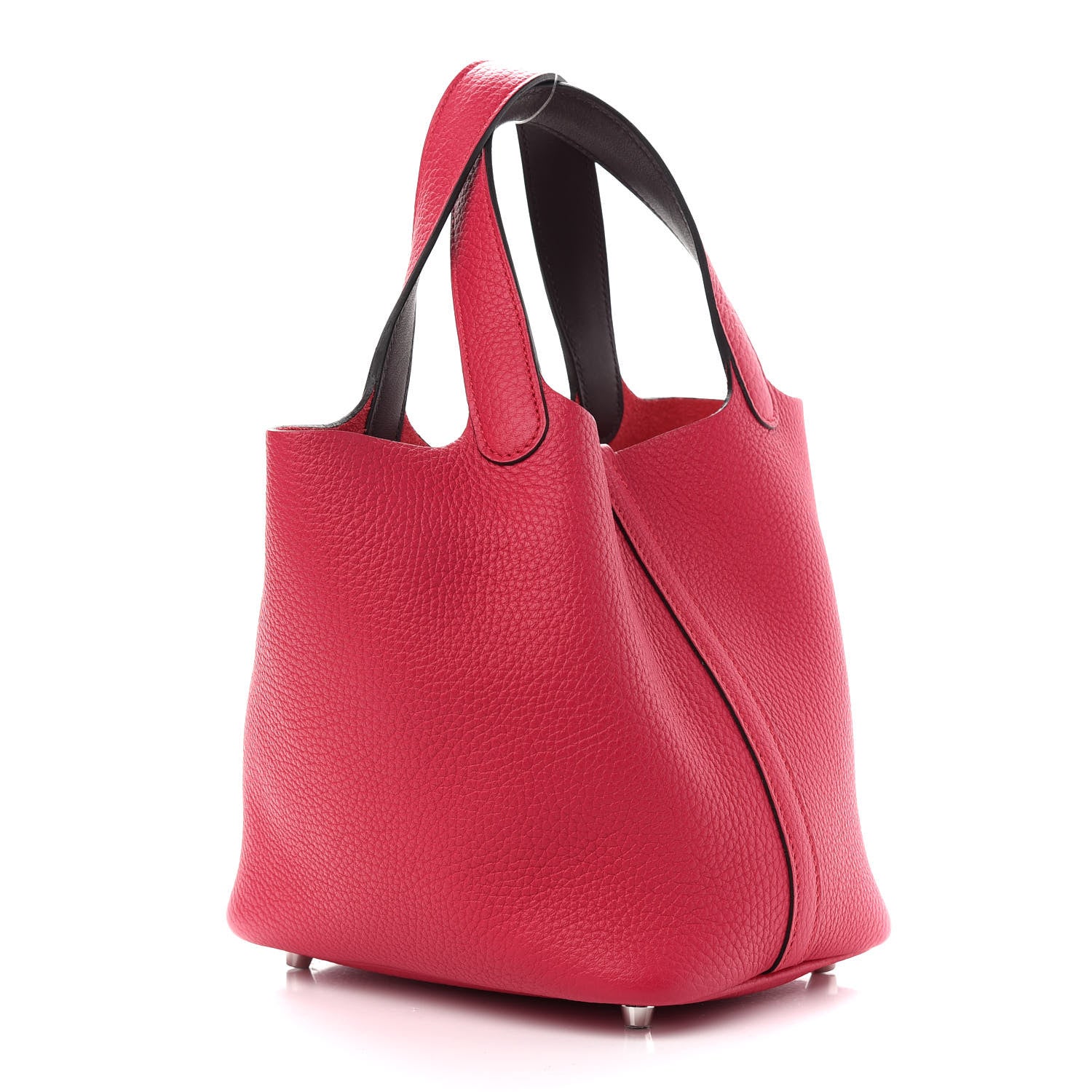 Hermes Taurillon Clemence Swift Eclat Picotin Lock 18 PM Framboise Rouge Sellier 3 of 9