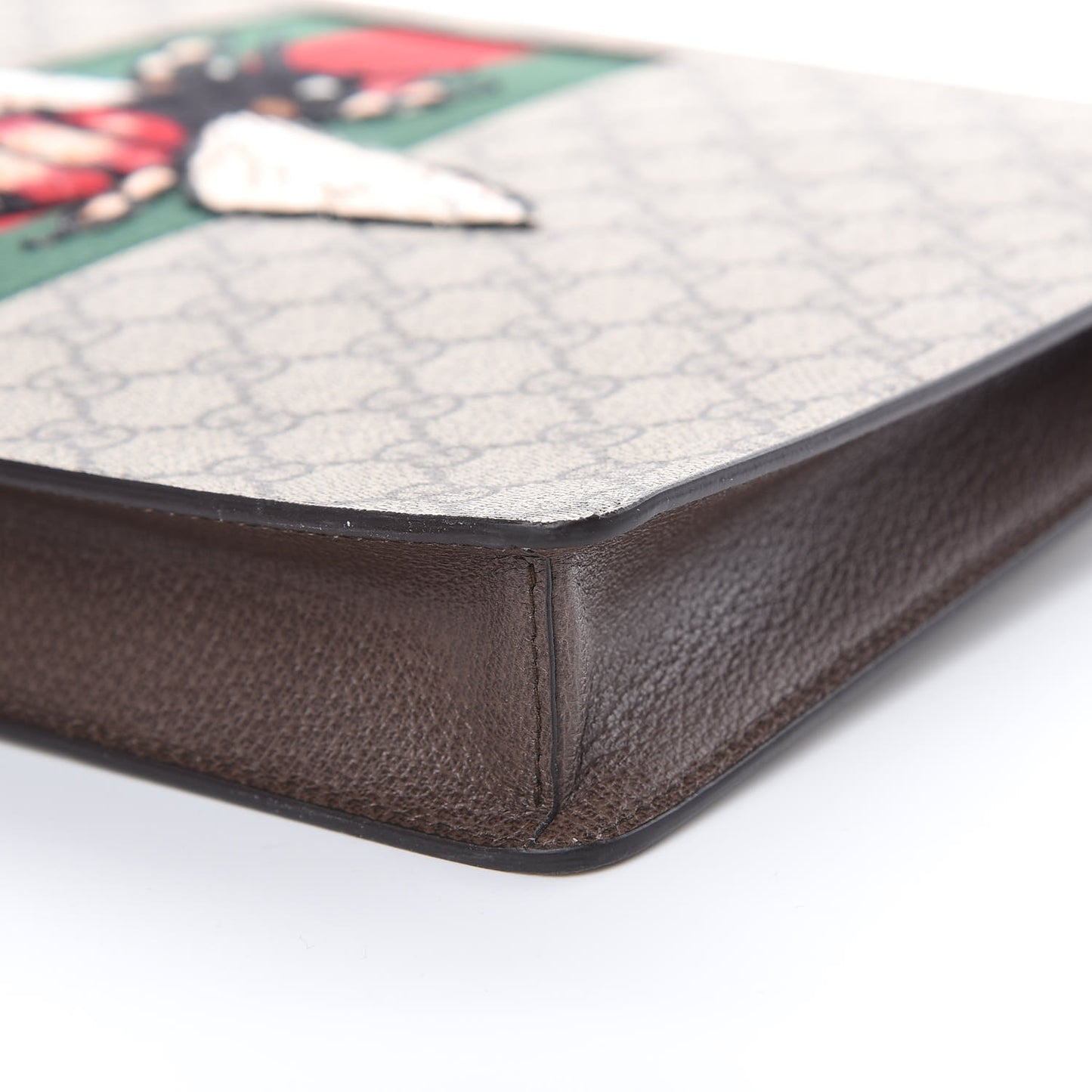 GG Supreme Monogram Web Animalier Bee Embroidered Medium Documents Holder Beige New Acero