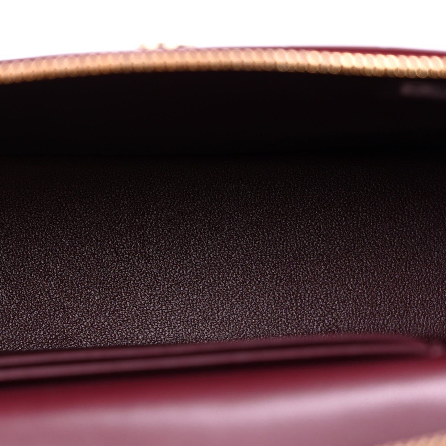 Calfskin Crocodile Embossed Crococo Exoticoco Vanity With Chain Dark Burgundy