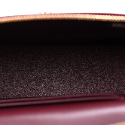 Chanel Calfskin Crocodile Embossed Crococo Exoticoco Vanity With Chain Dark Burgundy 4 of 10
