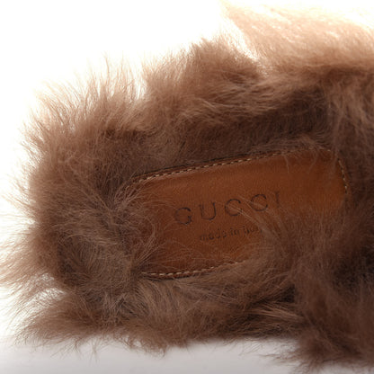 Gucci Velvet Fur Womens Princetown Slippers 35.5 Hibiscus Red 8 of 10