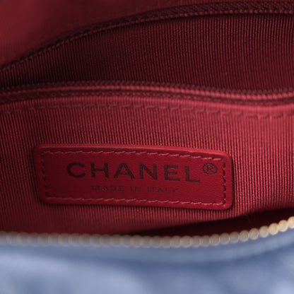 Chanel Aged Calfskin Quilted Small Gabrielle Hobo Navy Black 6 of 11