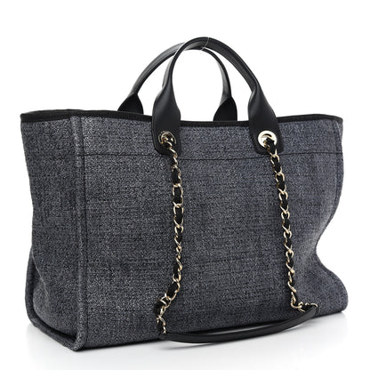 Chanel Woven Straw Raffia Large Deauville Tote Black 2 of 9