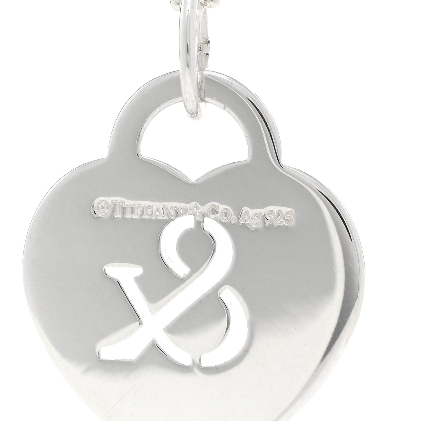 Sterling Silver Return to Tiffany Ampersand Heart Pendant Bead Chain Necklace