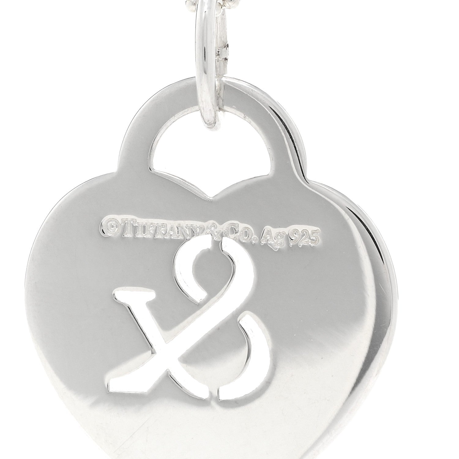 Tiffany Sterling Silver Return to Tiffany Ampersand Heart Pendant Bead Chain Necklace 4 of 4