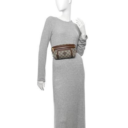 Gucci GG Supreme Monogram Textured Calfskin Retro Interlocking G Belt Bag Beige Ebony Brown Sugar 2 of 9
