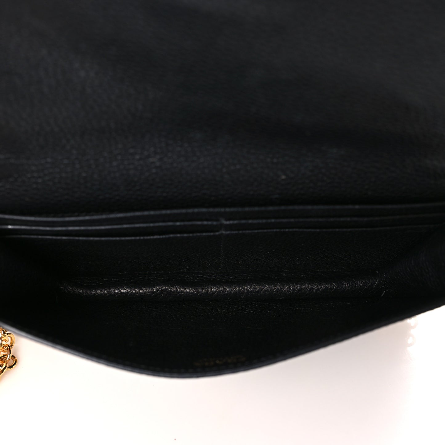 Vitello Daino Metal Chain Wallet Black
