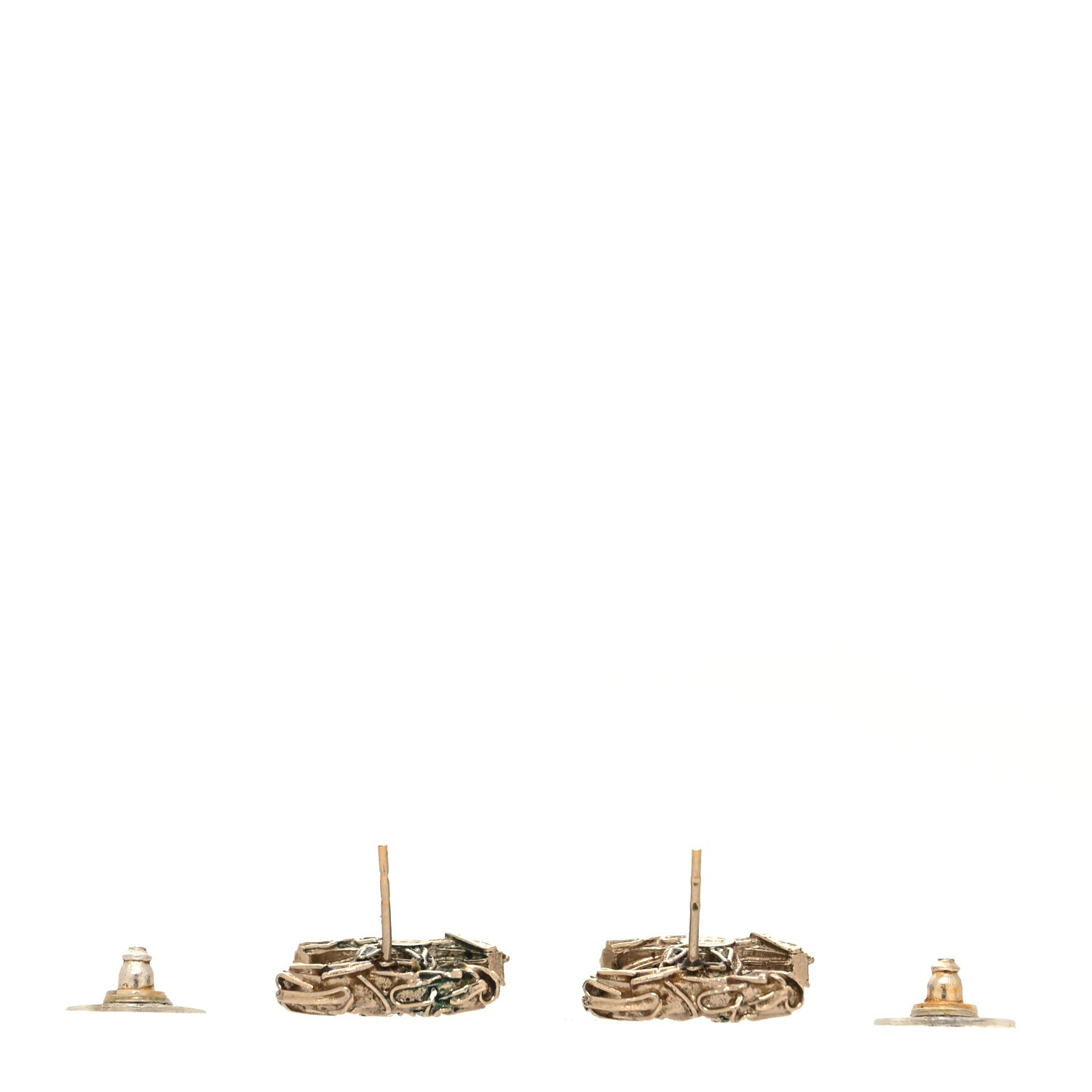 Chanel Crystal Twisted CC Earrings Gold 3 of 5
