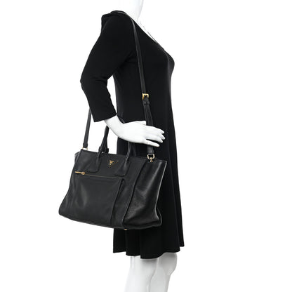 Prada Vitello Phenix Shopping Tote Black 2 of 18