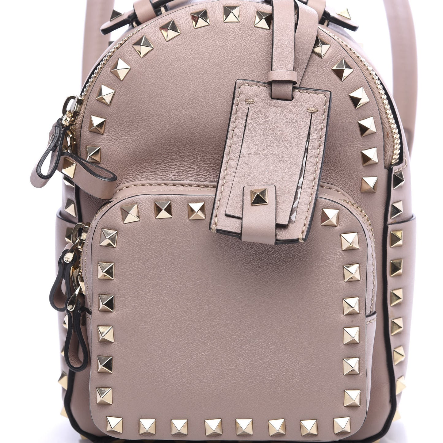 Calfskin Mini Rockstud Backpack Poudre