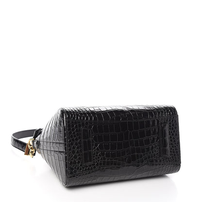 Givenchy Calfskin Crocodile Embossed Small Antigona Black 4 of 10