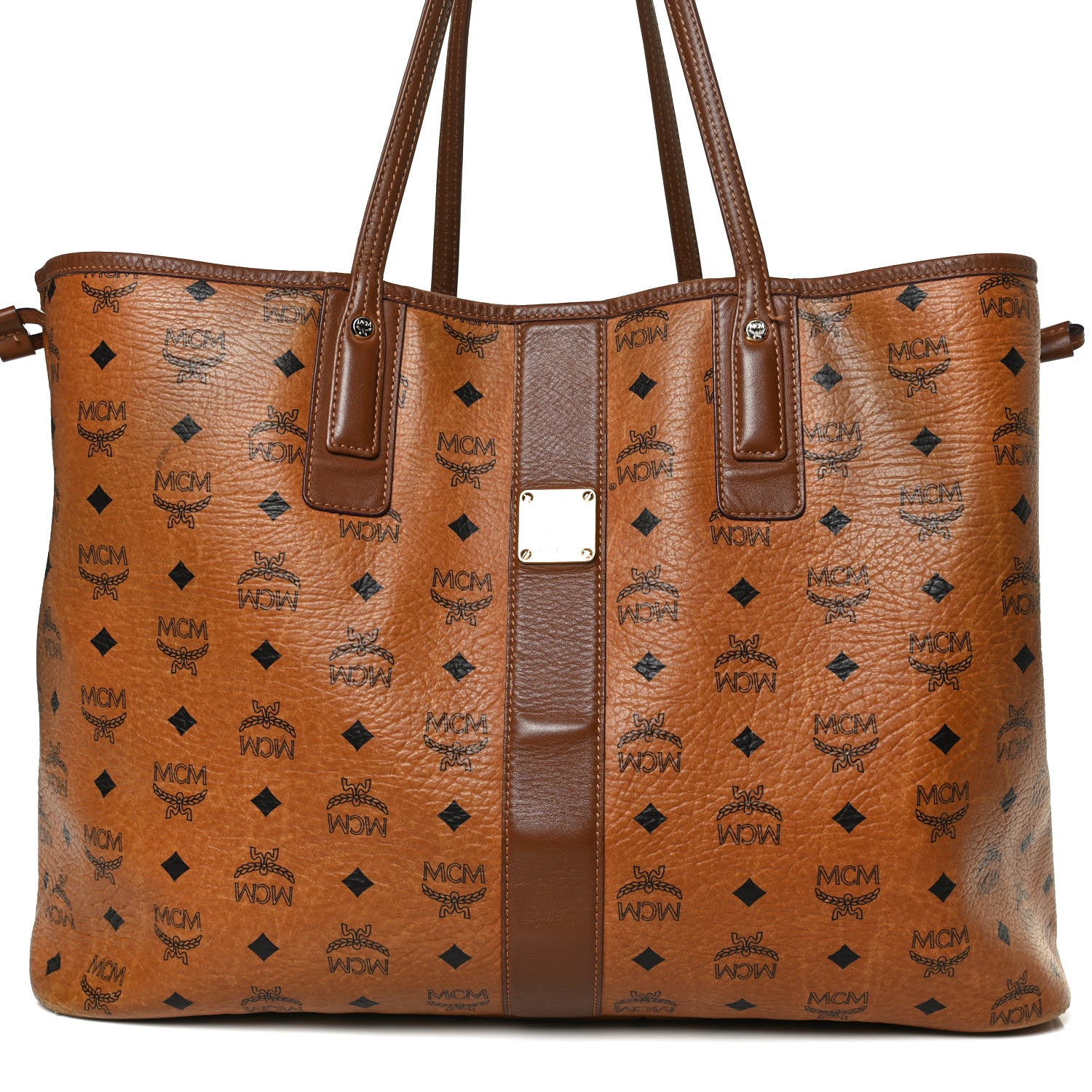 MCM Visetos Large Liz Reversible Shopper Tote Cognac 11 of 24