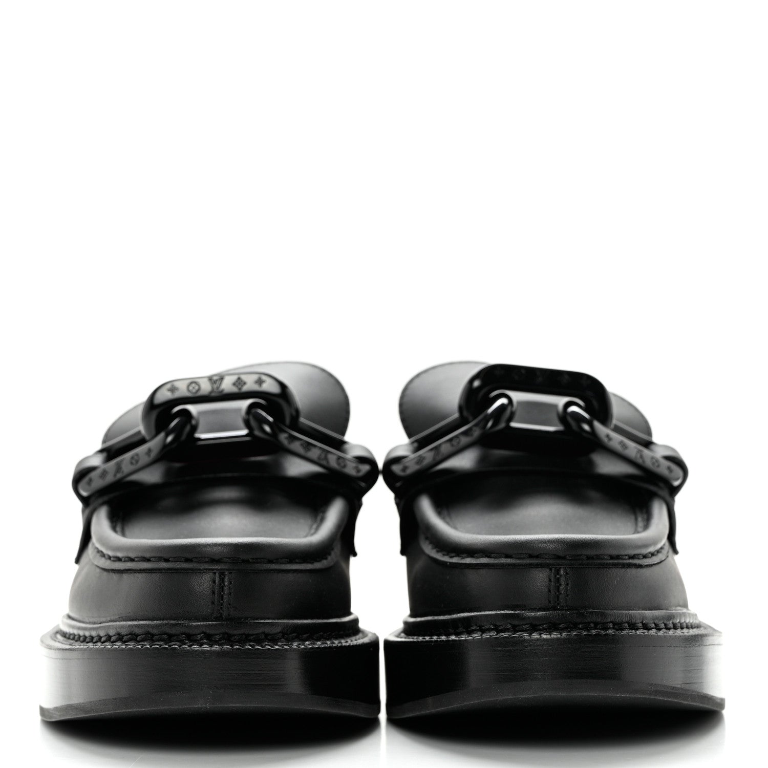Louis Vuitton Calfskin Oversized Chain Academy Loafers 36 Black 2 of 11