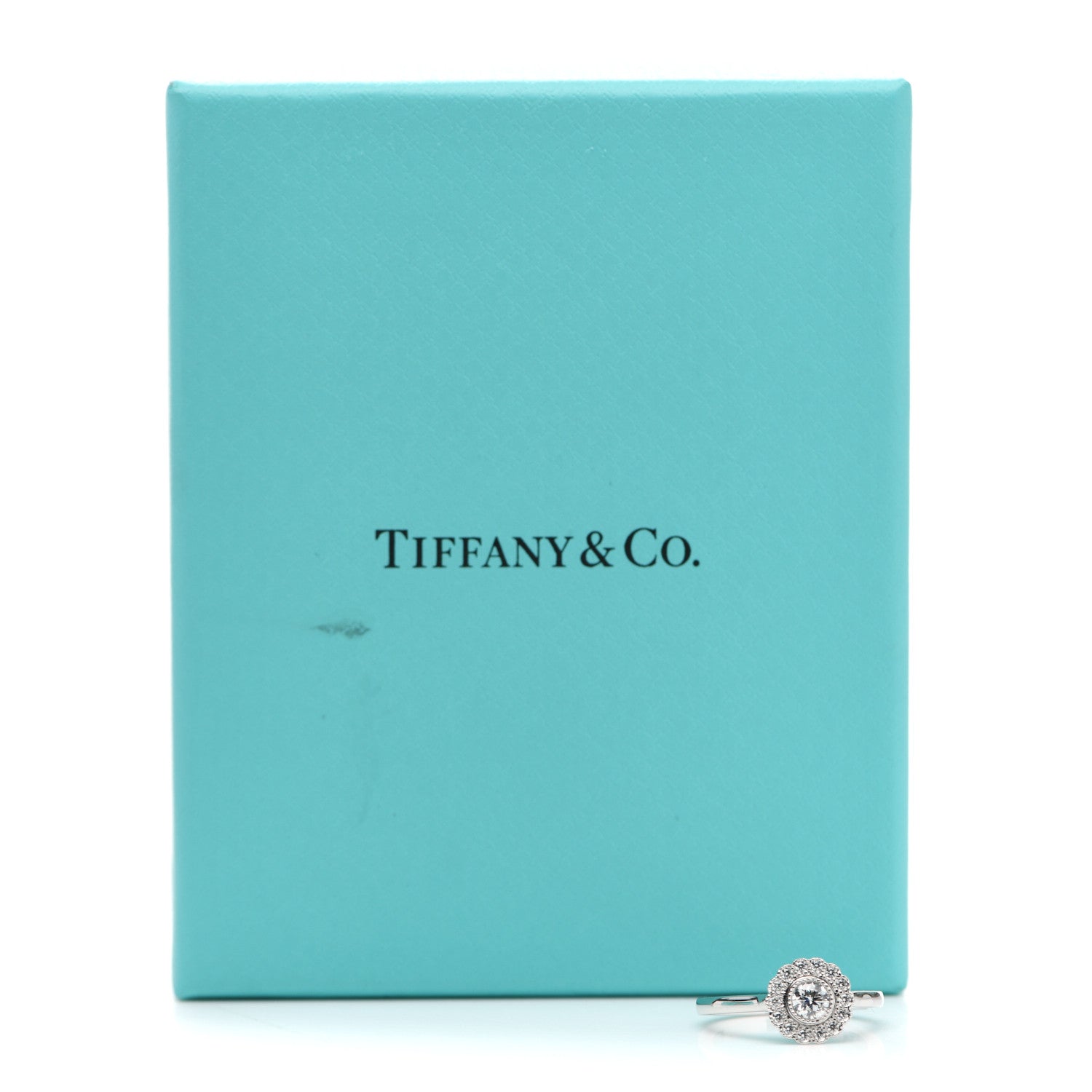 Tiffany Platinum Diamond Round Enchant Flower Ring 49 5 7 of 7