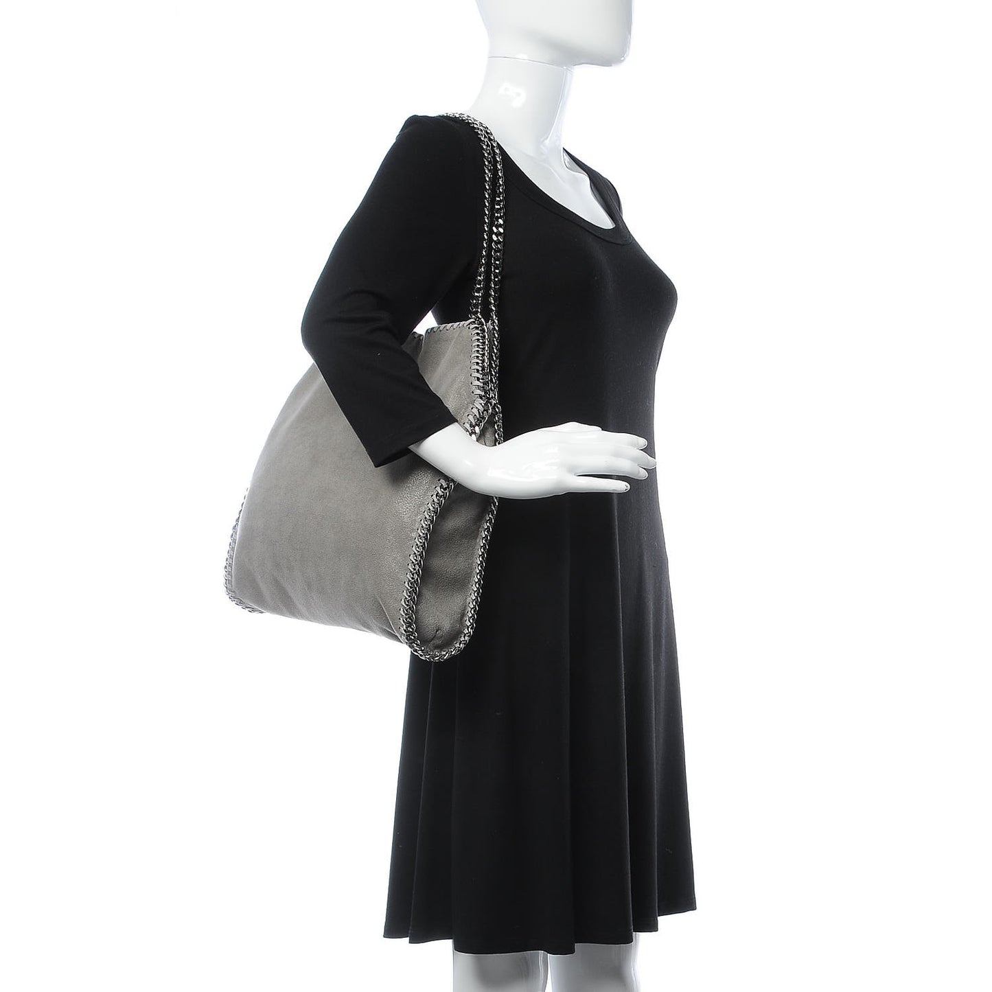 Shaggy Deer Small Falabella Tote Light Grey