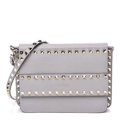 Valentino Garavani Vitello Rockstud Side Slip Crossbody Pastel Grey 1 of 13