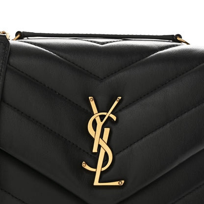 Saint Laurent Calfskin Y Quilted Monogram Small Loulou Chain Satchel Black 8 of 10